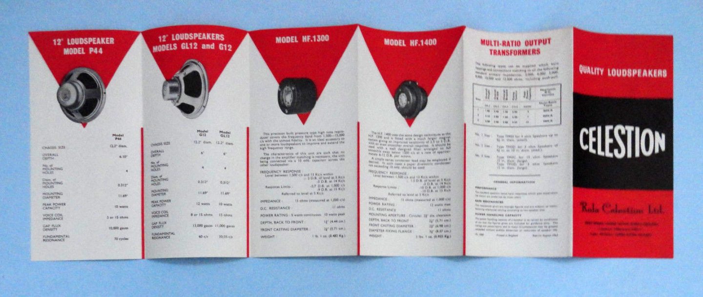 Celestion Speakers brochure 1962